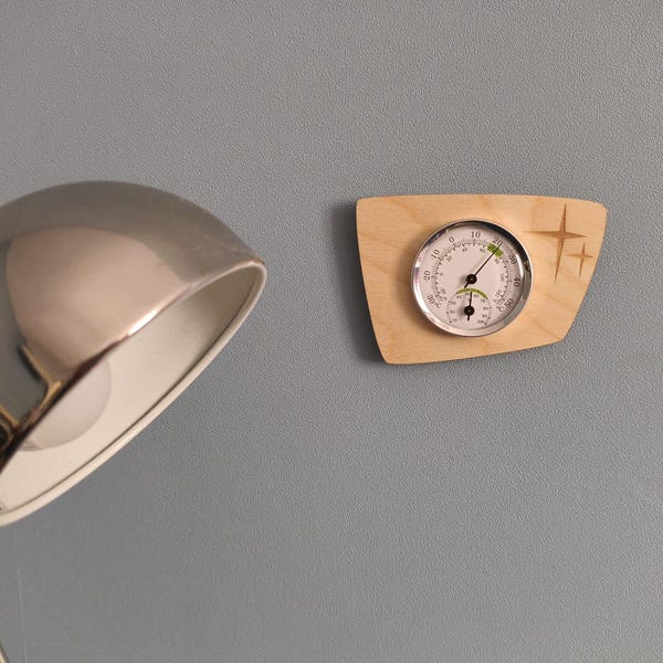 Small retro wall-mounted thermometer/hygrometer