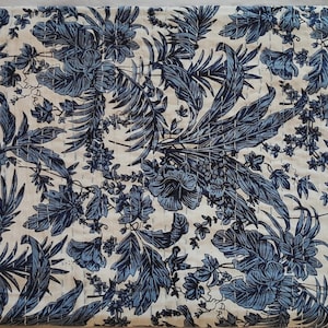 Floral Handblock Printed Quilt Handmade kantha Quilt Indian Kantha Quilt Indian Print Indian Light Weight Bedding Quilt 091