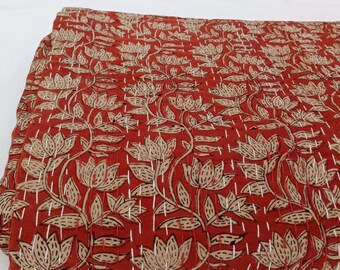 Handblock Printed Quilt Handmade kantha Quilt Indian Kantha Quilt Indian Print Indian Light Weight Bedding Summer Winter Cotton Bedspread124