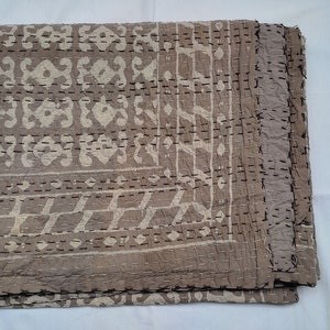 Floral Handblock Printed Quilt Handmade kantha Quilt Indian Kantha Quilt Indian Print Indian Light Weight Bedding Quilt 110