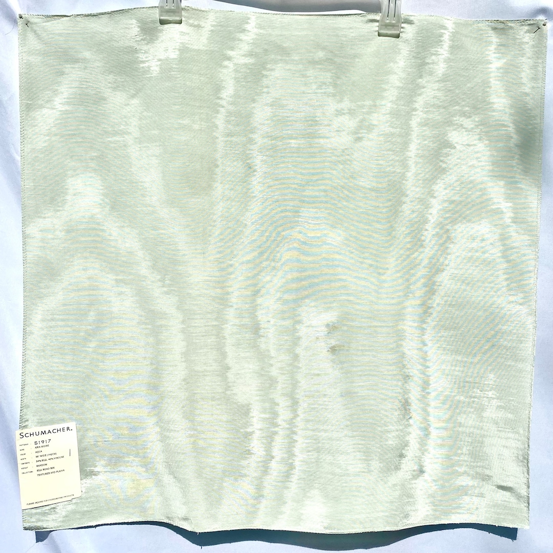 SCHUMACHER - ARIA MOIRE 51917 in Aqua - Designer Fabric 26in. X 26in ...