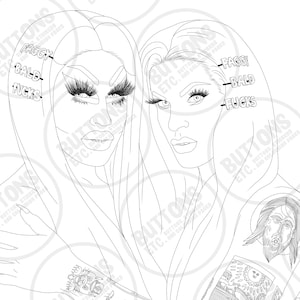 Trixie and Katya Colouring Page - Etsy