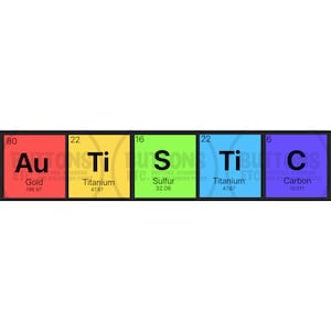 Autistic Chemical Elements PNG & JPG, Instant Download, Digital File