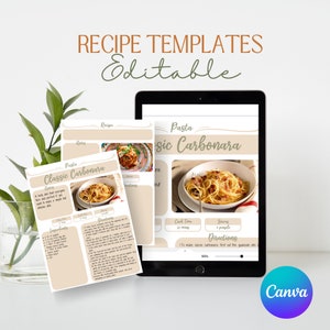 Modelo de receita, modelo de receita editável, modelo Canva