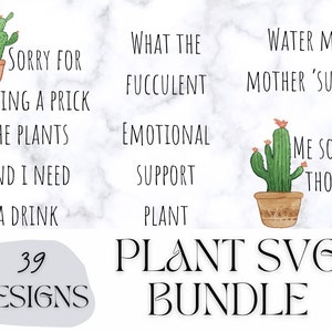 Plante SVG Bundle, Plant Lover SVG, Plantes SVG, Téléchargement numérique SVG, Funny Plant Stakes SVG, Cactus SVG Bundle, Citations SVG, Plant Mom SVG