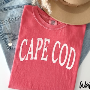 Cape Cod Comfort Colors Tee, Distressed Cape Cod T-Shirt, Massachusetts Vacation Shirt, Beach Pullover, Trendy Preppy Shirt, Bachelorette