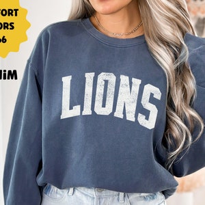 Lions Shirt, Comfort Colors Lions Crewneck, School Mascot Sweatshirt, Game Day Gear, School Spirit Wear, Teachers Gameday