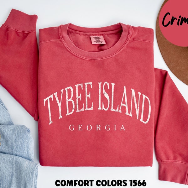 Tybee Island GA Crewneck, Comfort Colors Georgia Shirt, Tybee Island Vacation Apparel, Beach Pullover, Spring Break Gifts