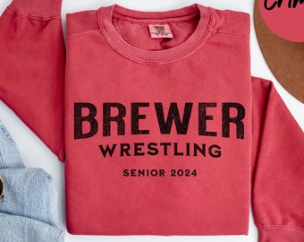 Custom Wrestling Crewneck Sweatshirt, High School Sports Gift