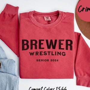 Custom Wrestling Crewneck Sweatshirt, High School Sports Gift