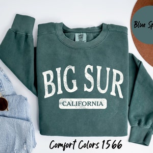 Big Sur California Crewneck, Comfort Colors Coastal Apparel