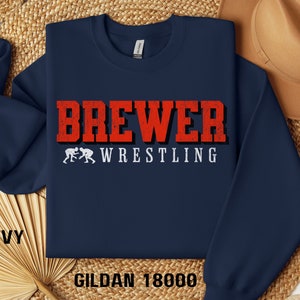 Custom Wrestling Crewneck Sweatshirt, High School Sports Gift