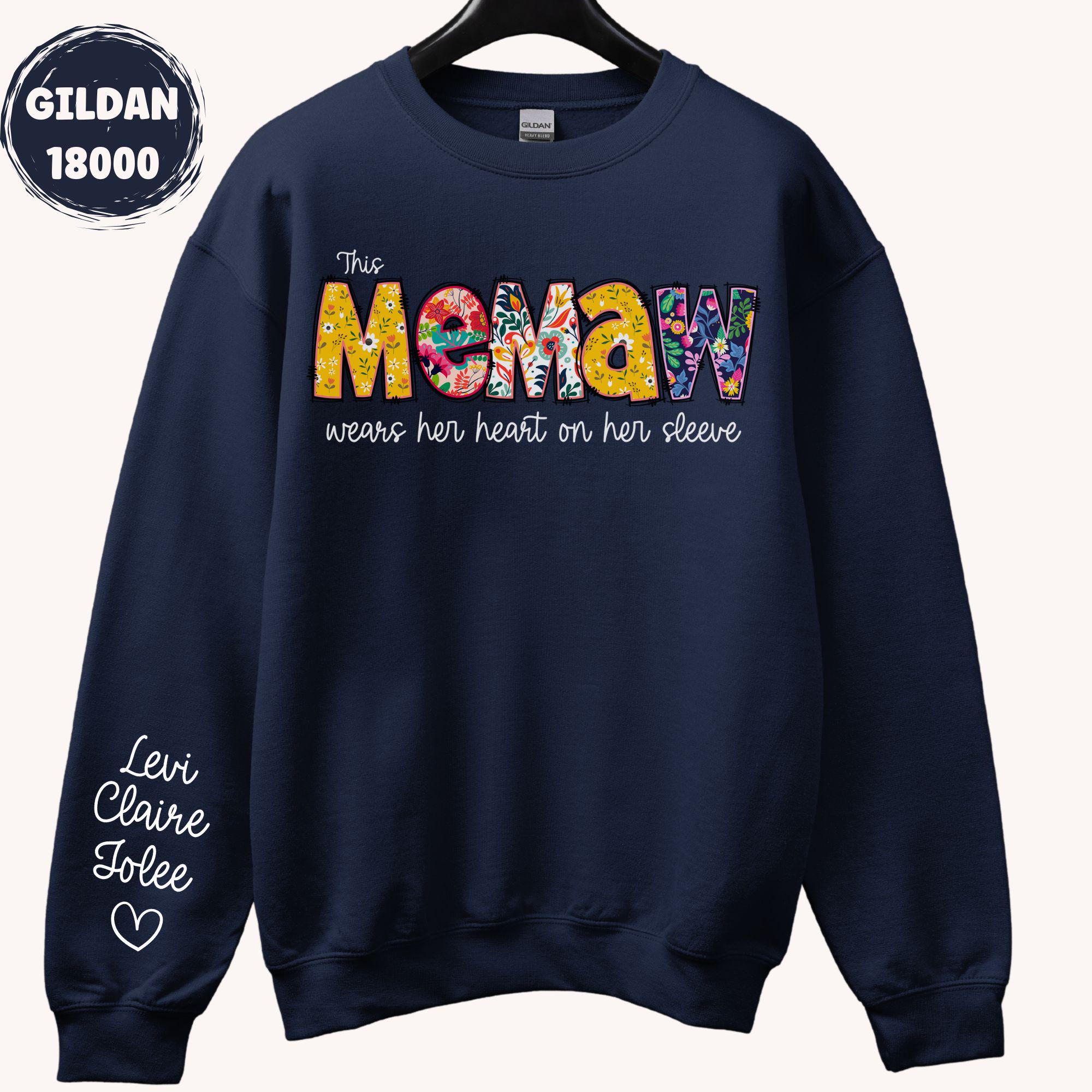 Custom Memaw Sweatshirt with Kids Names, Memaw Crewneck, Grandma Gift, Christmas Gift for Memaw, Memaw Day Gift, Pregnancy Annoucement
