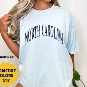 North Carolina T-Shirt, NC Pullover, Carolina Beach Sweatshirt, North Carolina Souvenir Gift, Vacation Travel Shirt, Preppy Varsity Crew