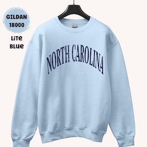 North Carolina Sweatshirt, NC Pullover, Carolina Beach Sweatshirt, North Carolina Souvenir Gift, Vacation Travel Shirt, Preppy Varsity Crew