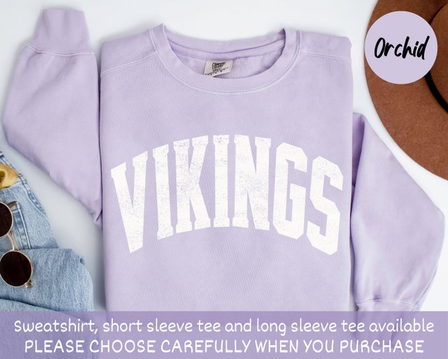 Custom Vikings Football Mascot Shirt, Comfort Colors Distressed Team Spirit Tee, Game Day, Personalized Spirit Shirt, Gameday Apparel
