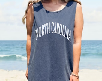 Comfort Colors North Carolina Tank Top, East Coast Souvenir, North Carolina Girls Trip, Bachelorette Party Shirts