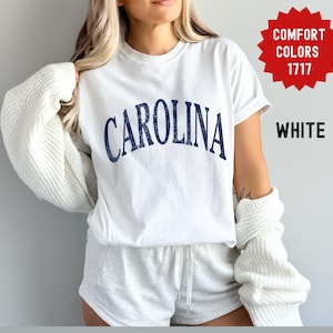 Carolina T-Shirt, NC Pullover, Carolina Beach Sweatshirt, North Carolina Souvenir Gift, Vacation Travel Shirt, Preppy Varsity Crew