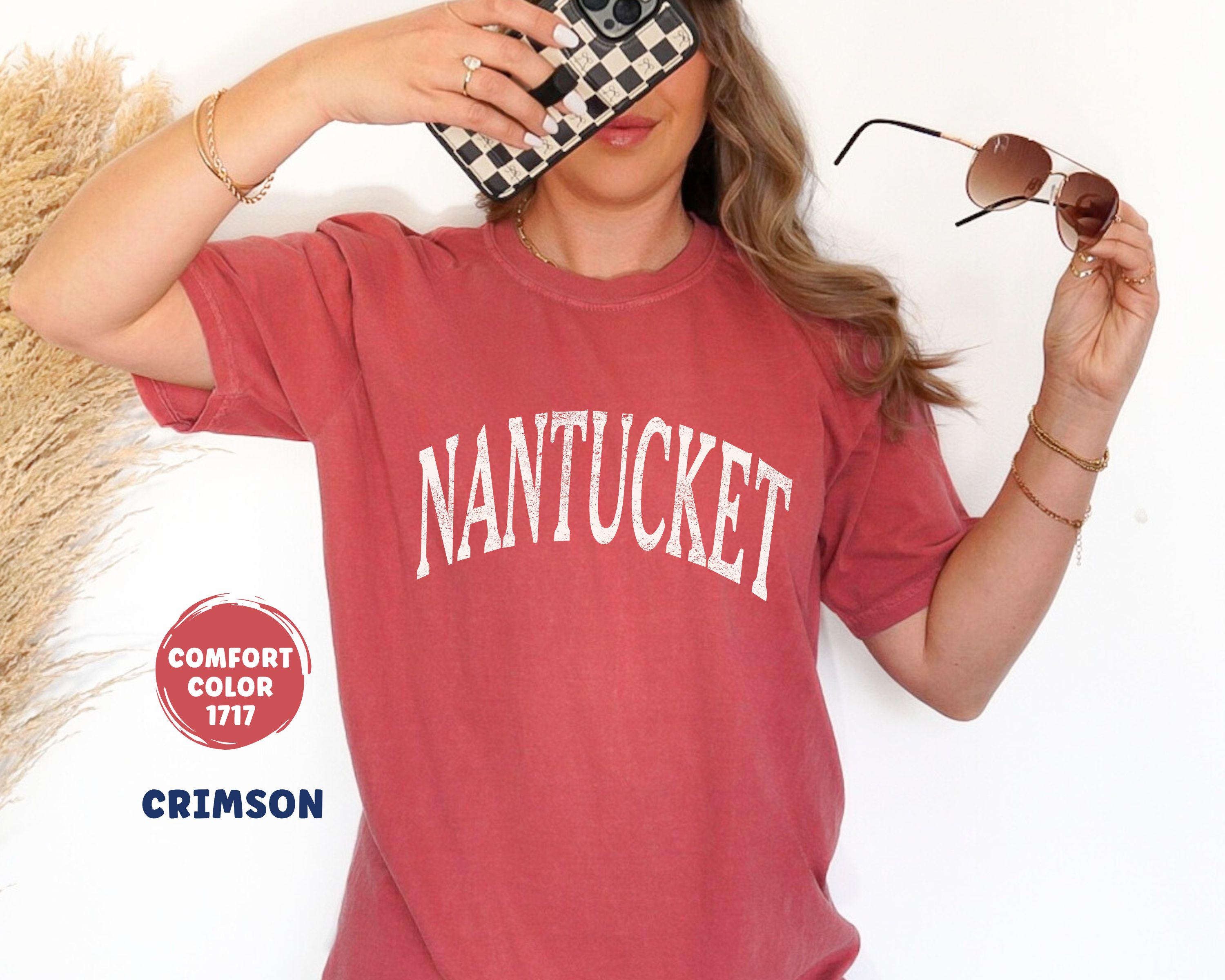 Nantucket Comfort Color Shirt, Nantucket Vacation Shirt, Massachusetts Vacation Shirt, Beach Pullover, Trendy Preppy Bachelorette, Gift Idea