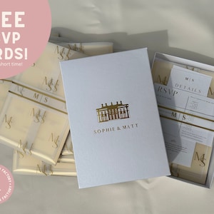 Luxury Gold Mirror Acrylic Wedding Invitations | Quality Paper Invitation | Elegant & Unique Invites for Weddings | Invitation Suite Box