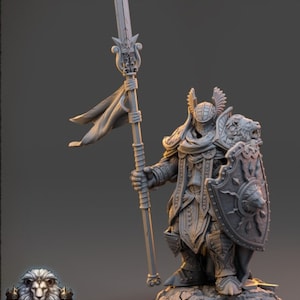 Winged-helm Knight with flagged spear and shield
