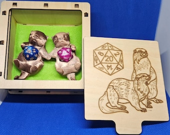 Otters Holding Hands Dice Holder