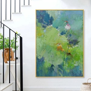 Lotus flowers, water lilies, acrylic paintings, hand painted