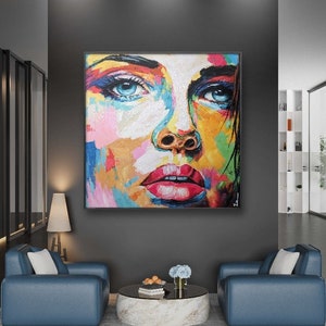 Pop Art Portrait, Acrylic Painting on Canvas, Original, Hand Painted, Artist Natalie Hold