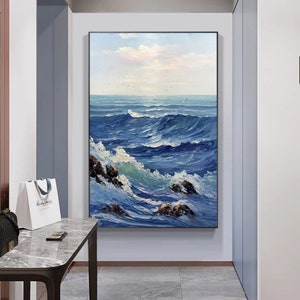 Sea Landscape Acrylic Painting Hand Painted