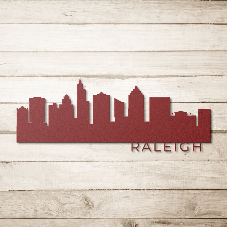 Raleigh Metal Art Raleigh Skyline Art Raleigh NC Wall Decor Etsy