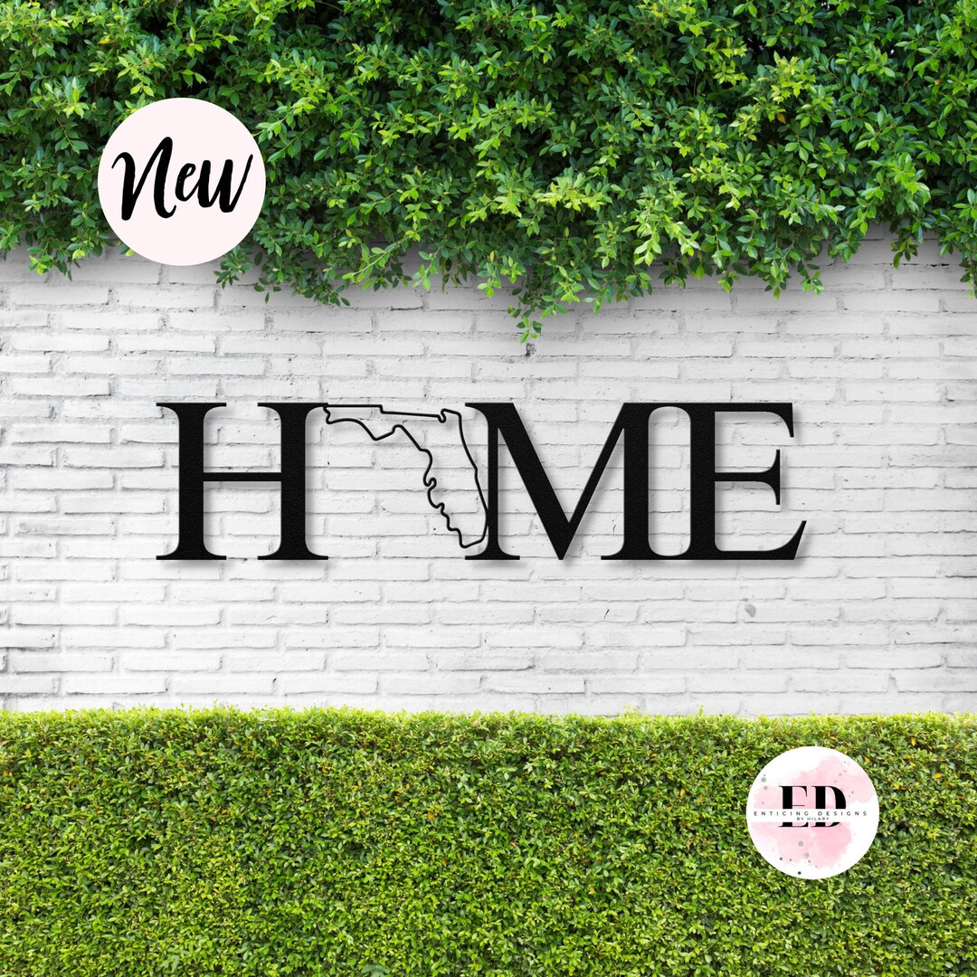 Florida State Metal Wall Art, Florida Decor, Florida Home Sign, Home