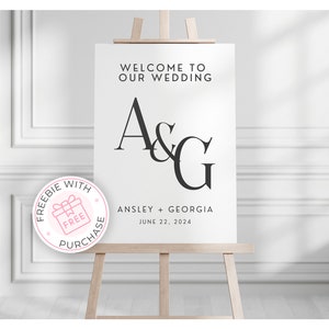 Welcome to Our Wedding Sign, Wedding Welcome Sign Template, Wedding ...