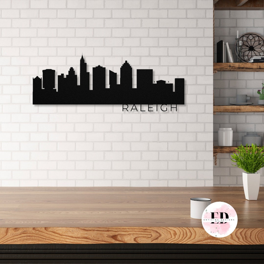 Raleigh Metal Art Raleigh Skyline Art Raleigh NC Wall Decor Etsy