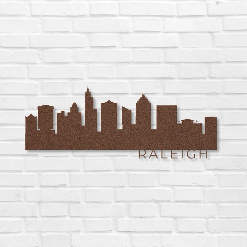 Raleigh Metal Art Raleigh Skyline Art Raleigh NC Wall Decor Etsy
