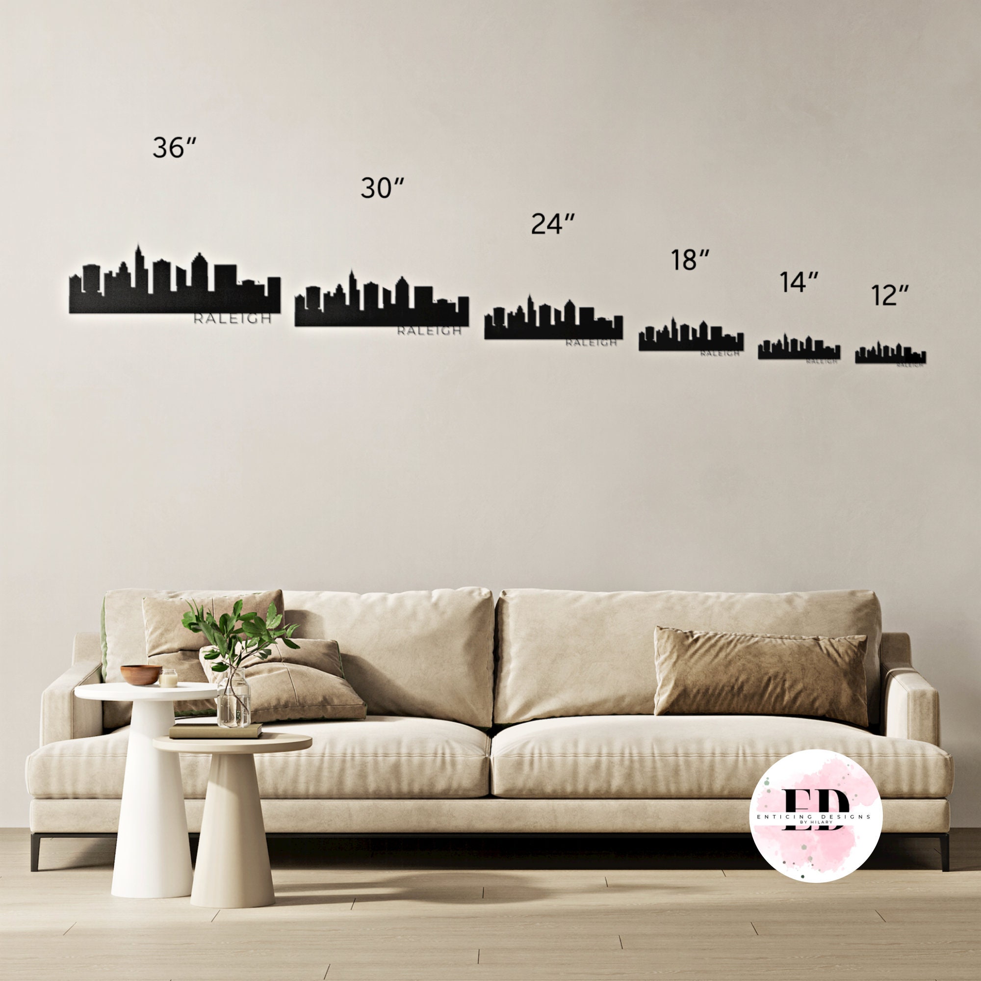 Raleigh Metal Art Raleigh Skyline Art Raleigh NC Wall Decor Etsy