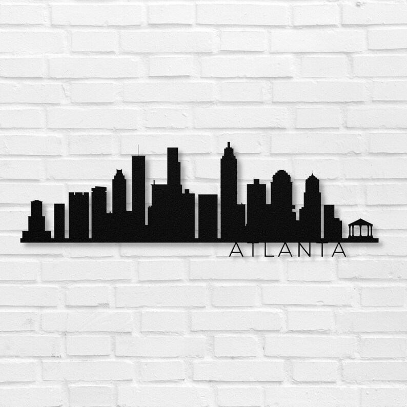 Atlanta Metal Art Atlanta Skyline Art Metal Wall Art for Etsy