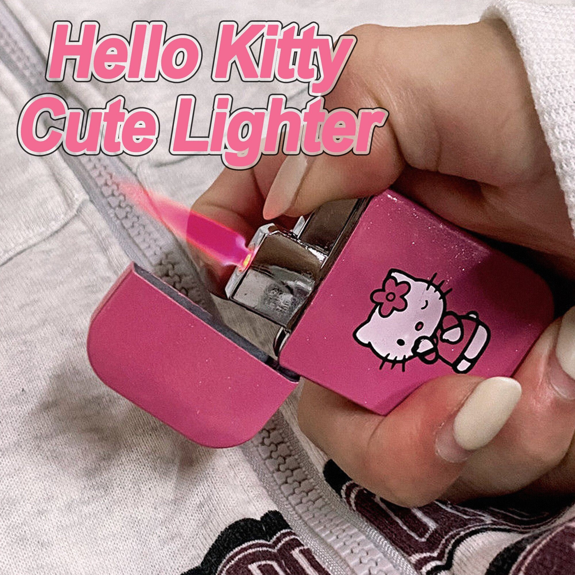 Hello kitty pink glitter bic lighter cute custom lighter -  France
