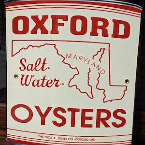 Brandneue Oxford Brand Salt Water Oysters Werbeschild Maryland