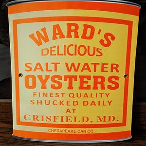 Nuevo cartel publicitario de ostras de agua salada de la marca Wards en Maryland