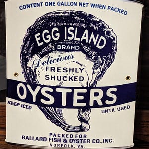 Brand New Egg Island Marke Salzwasser Austern Werbeschild Norfolk Virginia