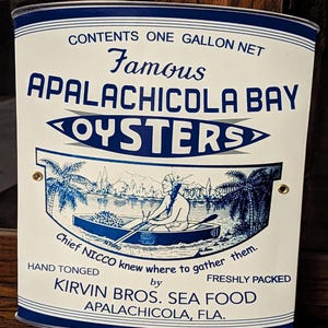 Nuevo cartel publicitario de ostras de agua salada de la bahía de Apalachicola, Florida