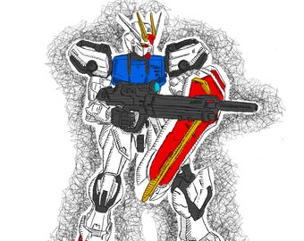 GAT-X105 Strike Gundam / Gundam SEED Art Print