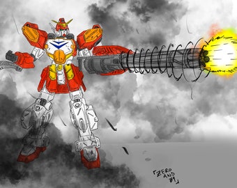 Gundam Heavyarms Art Print
