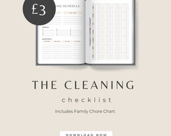 Cleaning Planner | Cleaning and Decluttering Journal | home organisation planner| Instant Download | Cleaning schedule planner |