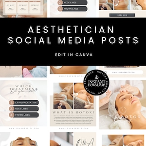 Esthetician Instagram Templates | Beauty Social Media Business | Editable Canva Content | Esthetician Story Covers | Beauty Highlights