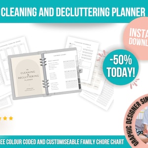 Schoonmaakplanner | Journaal voor schoonmaken en opruimen | thuisorganisatieplanner| Direct downloaden | Planner voor schoonmaakschema |