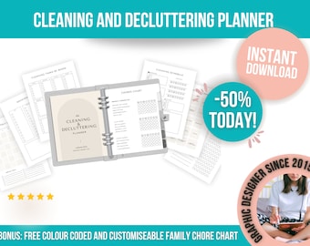 Cleaning Planner | Cleaning and Decluttering Journal | home organisation planner| Instant Download | Cleaning schedule planner |