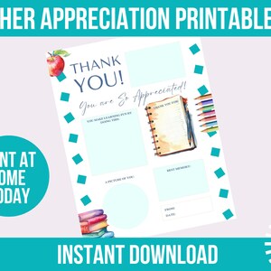 Teacher Printable, Teacher Appreciation Gift Thank You Coloring Pages School Kids Teacher Gifts Instant Digital Download