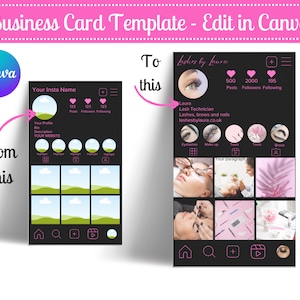 2023 Instagram Business Card, IG Business Card, Lash Tech Business Card, QR code Business Card, Instagram Business Card Template