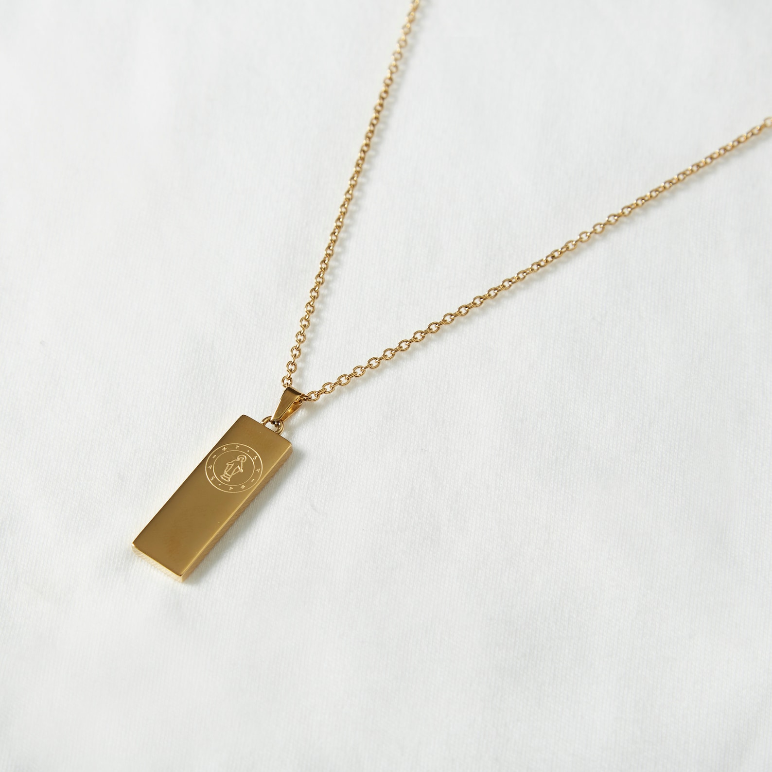 18K Gold Ingot Necklace Mens Necklace by SAINT XII Etsy
